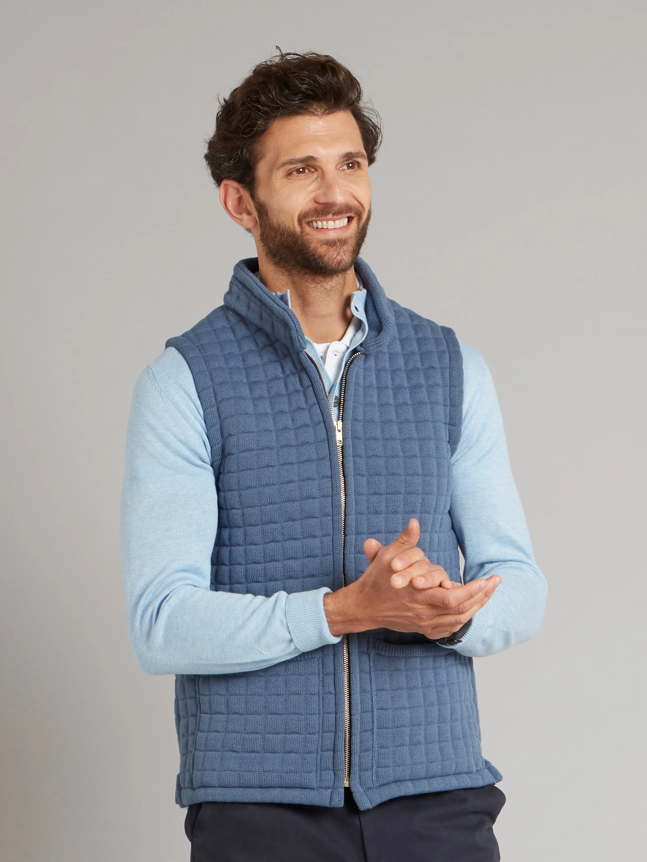 Quilted Thermatex Vest - Denim