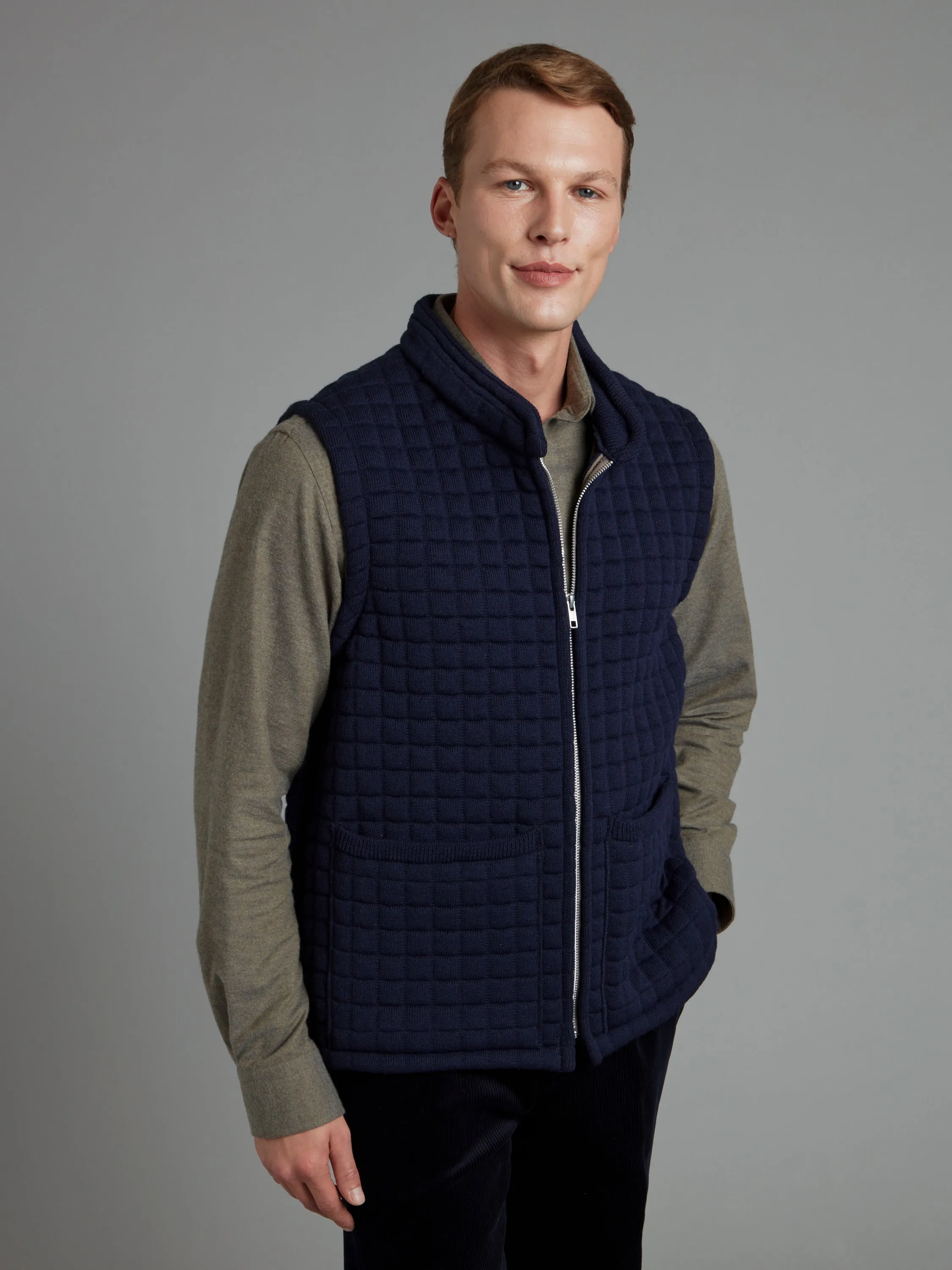 Quilted Thermatex Vest - Navy