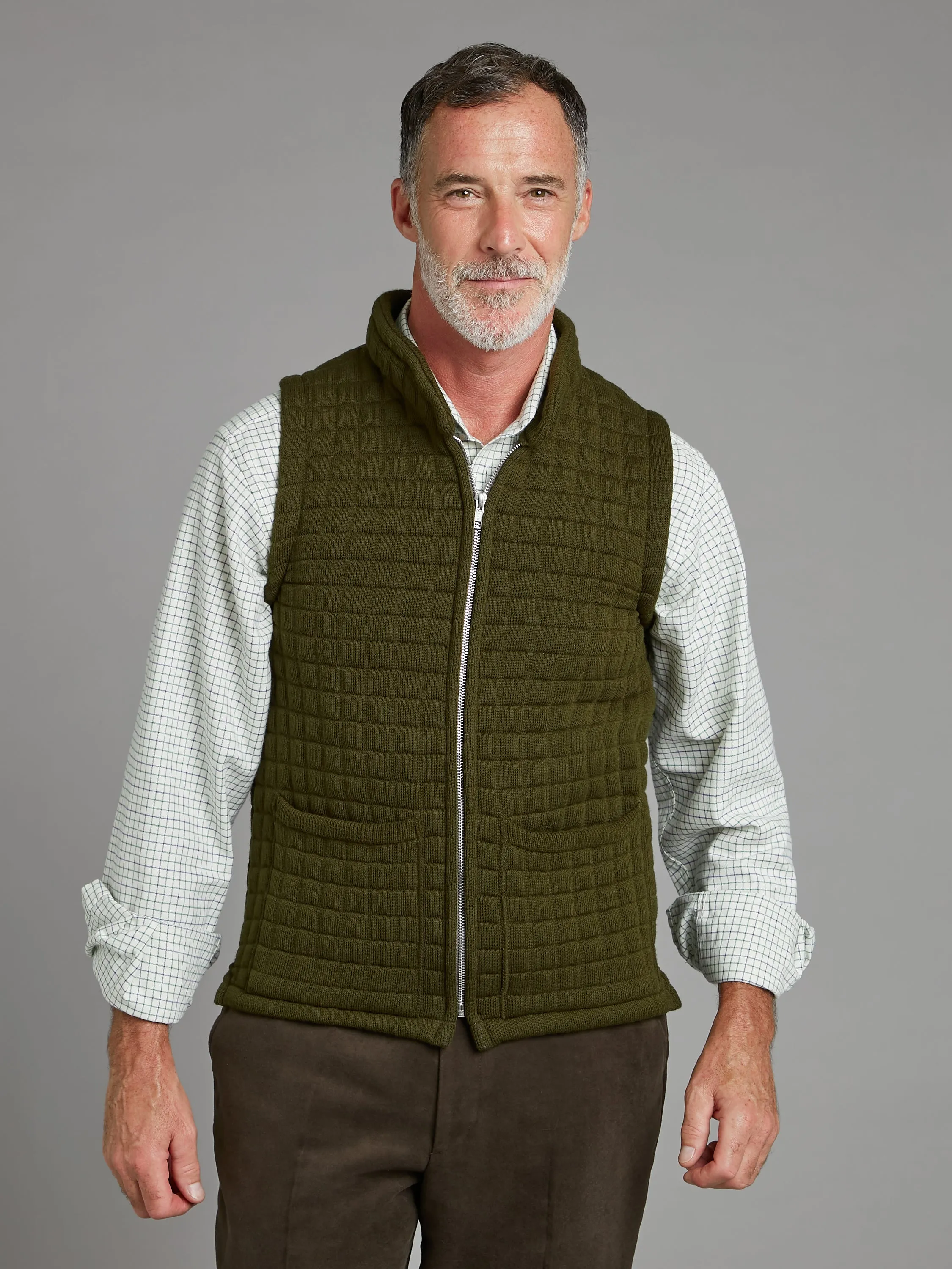 Quilted Thermatex Vest – Olive