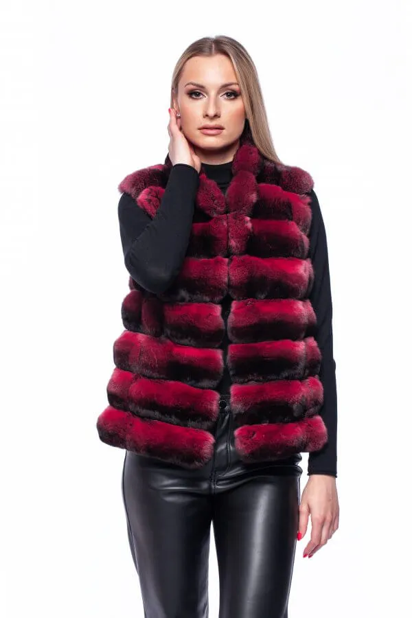 Red Chinchilla Fur Vest