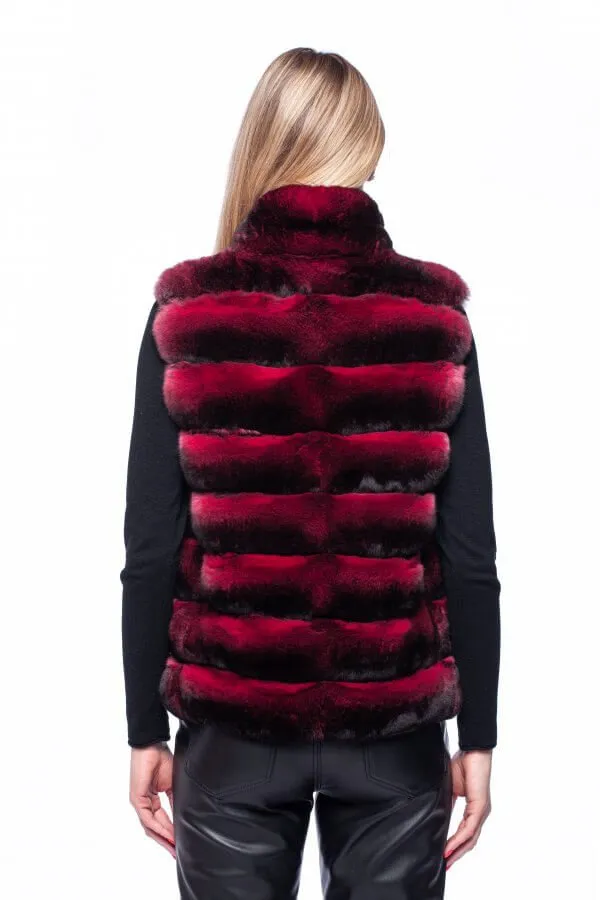 Red Chinchilla Fur Vest