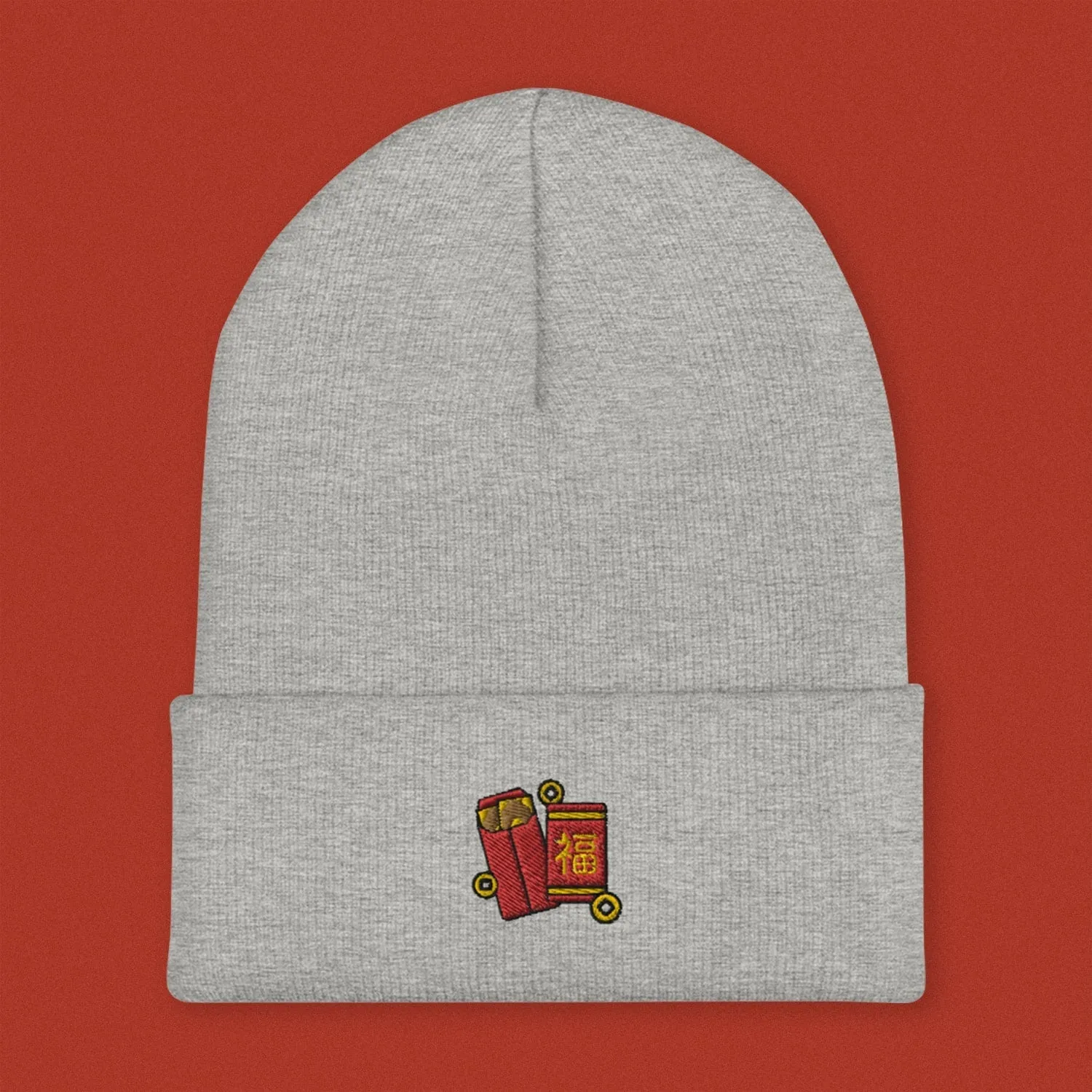 Red Envelope Embroidered Beanie