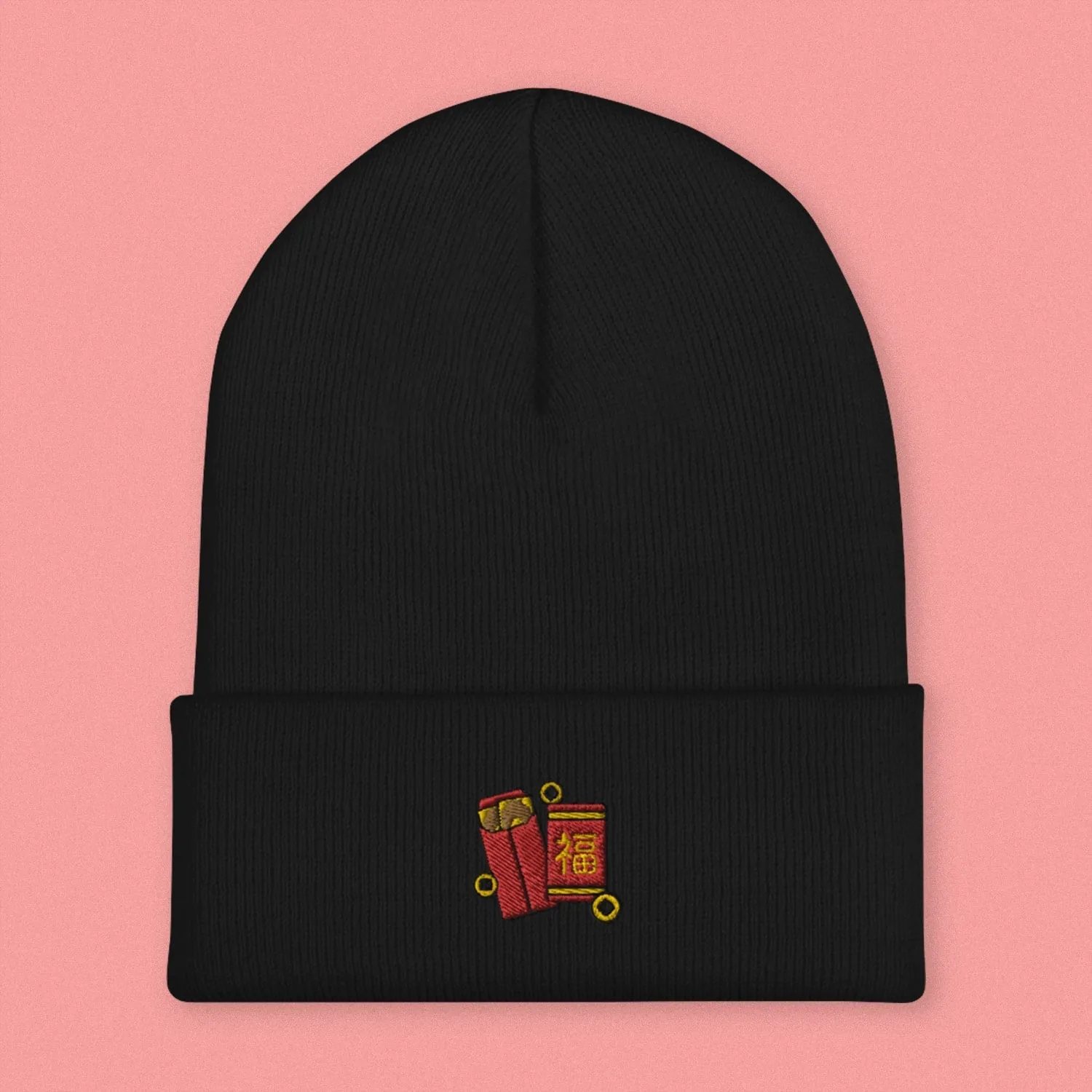 Red Envelope Embroidered Beanie