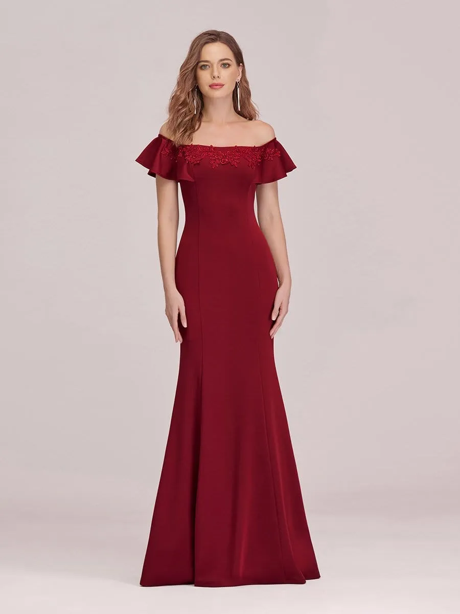 Sexy Off Shoulder Mermaid Evening Dress with Appliques