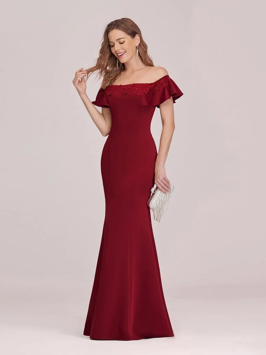 Sexy Off Shoulder Mermaid Evening Dress with Appliques