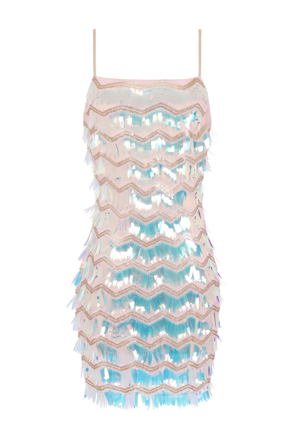 Showtime Unicorn Holographic Sequin Exposed Back Dress