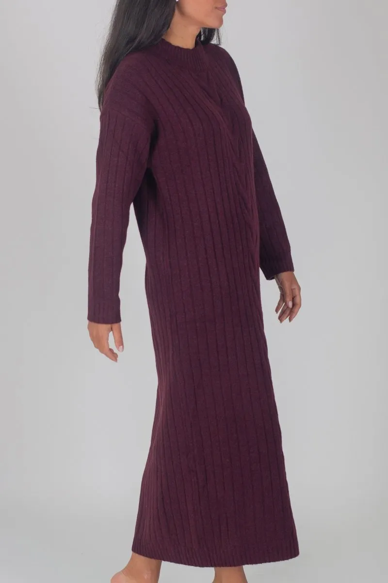 SIMONE DRESS MAXI 46" (BURGUNDY)