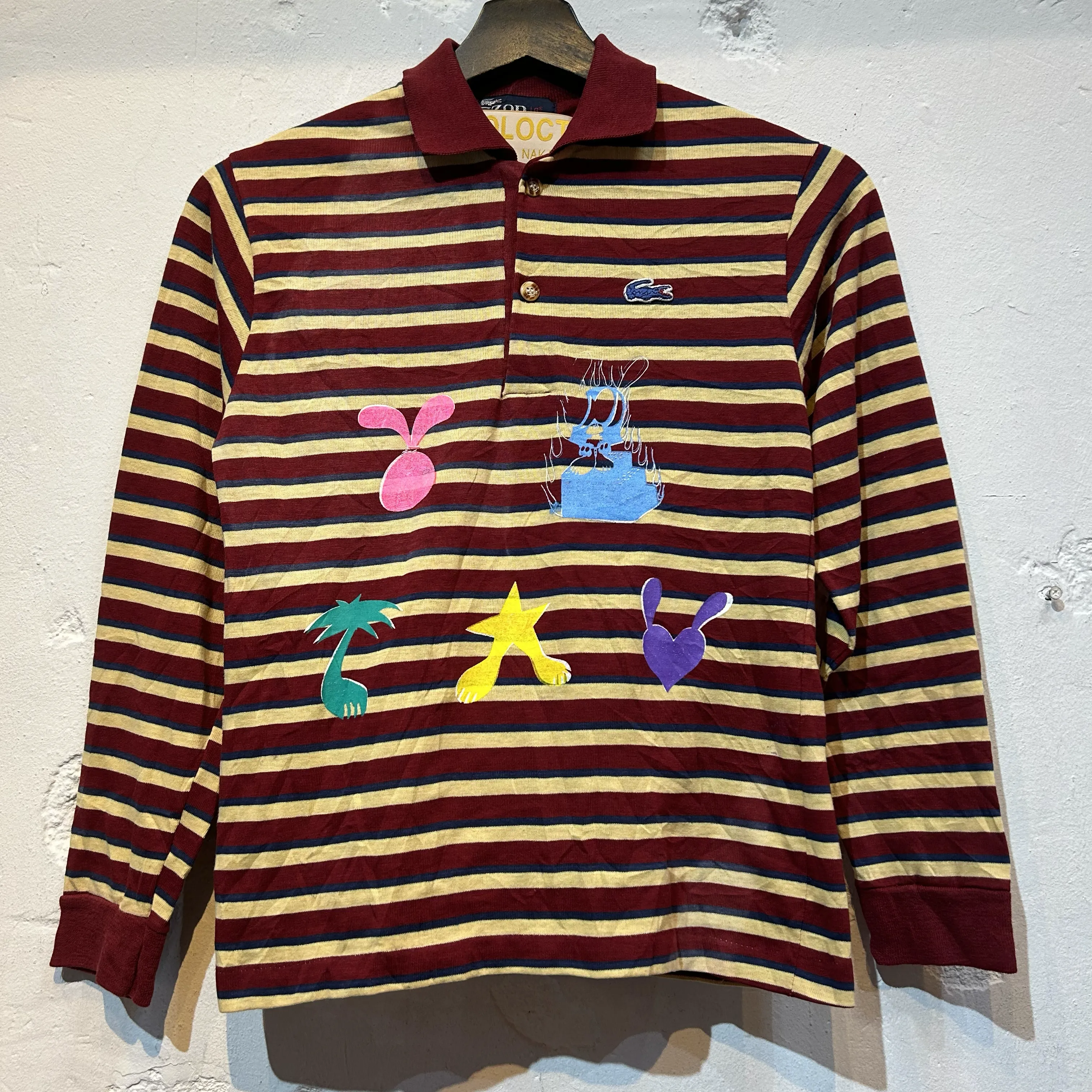 SKOLOCT STRIPED  L/S SHIRT-BURGUNDY