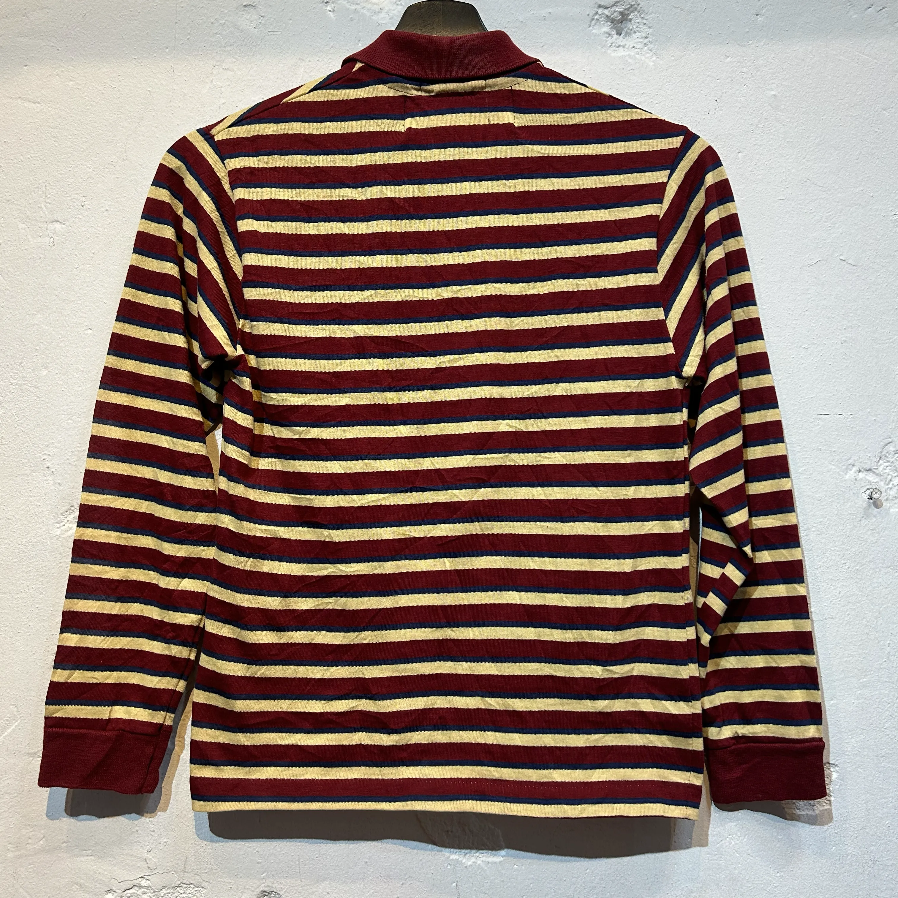 SKOLOCT STRIPED  L/S SHIRT-BURGUNDY