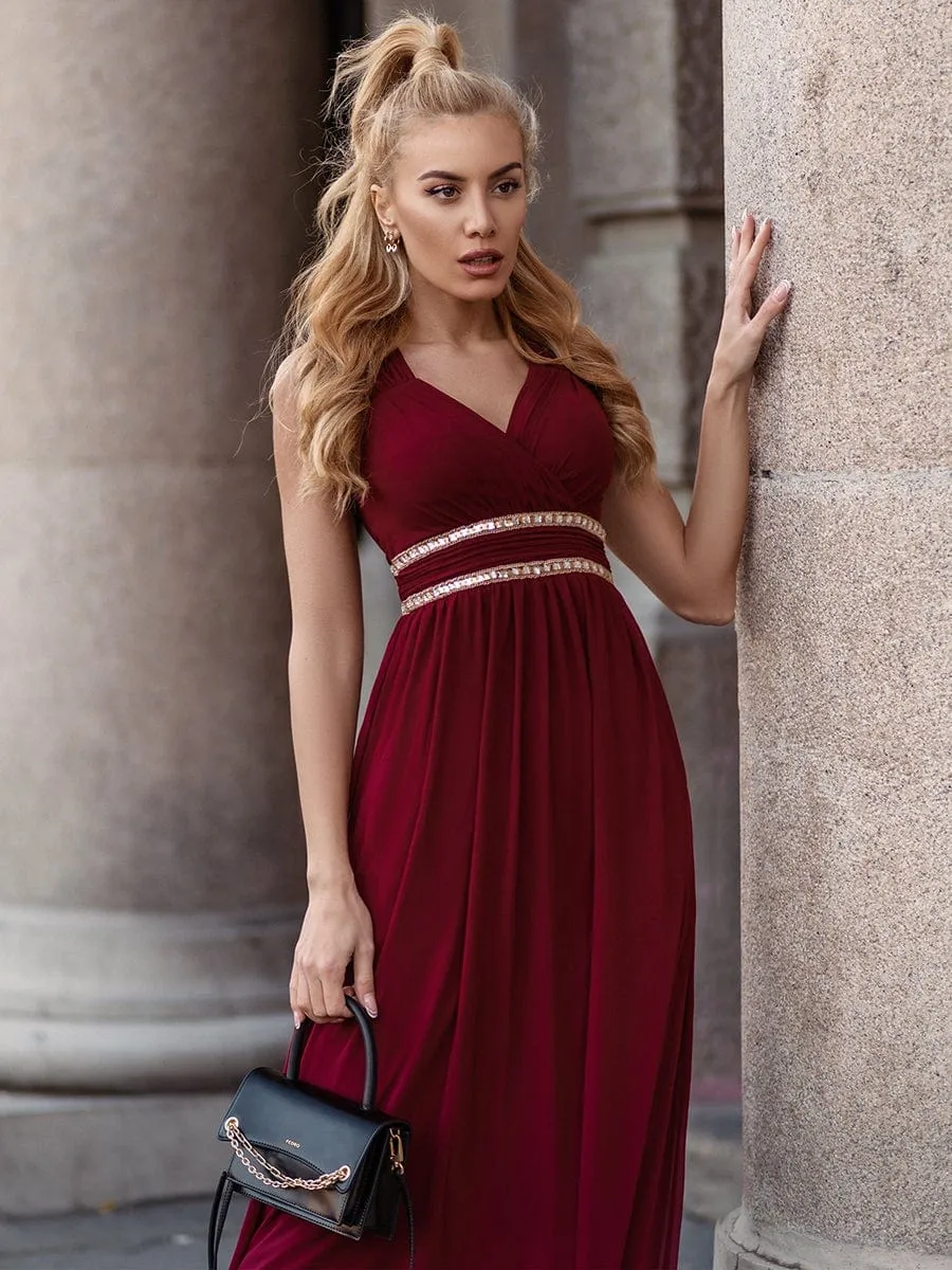 Sleeveless Grecian Style Bridesmaid Dress for Women