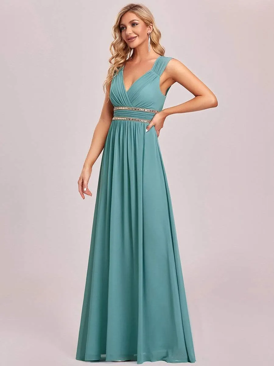 Sleeveless Grecian Style Bridesmaid Dress for Women