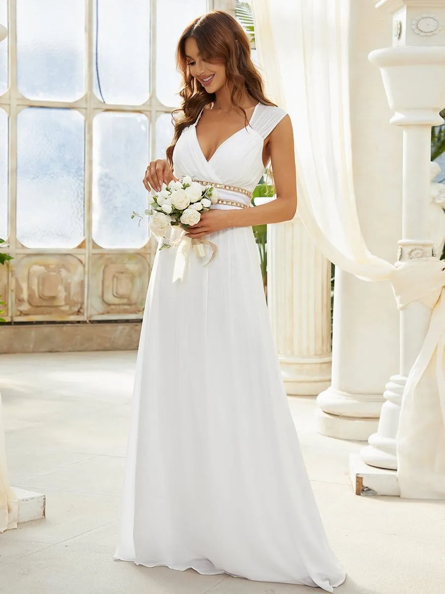 Sleeveless Grecian Style Bridesmaid Dress for Women