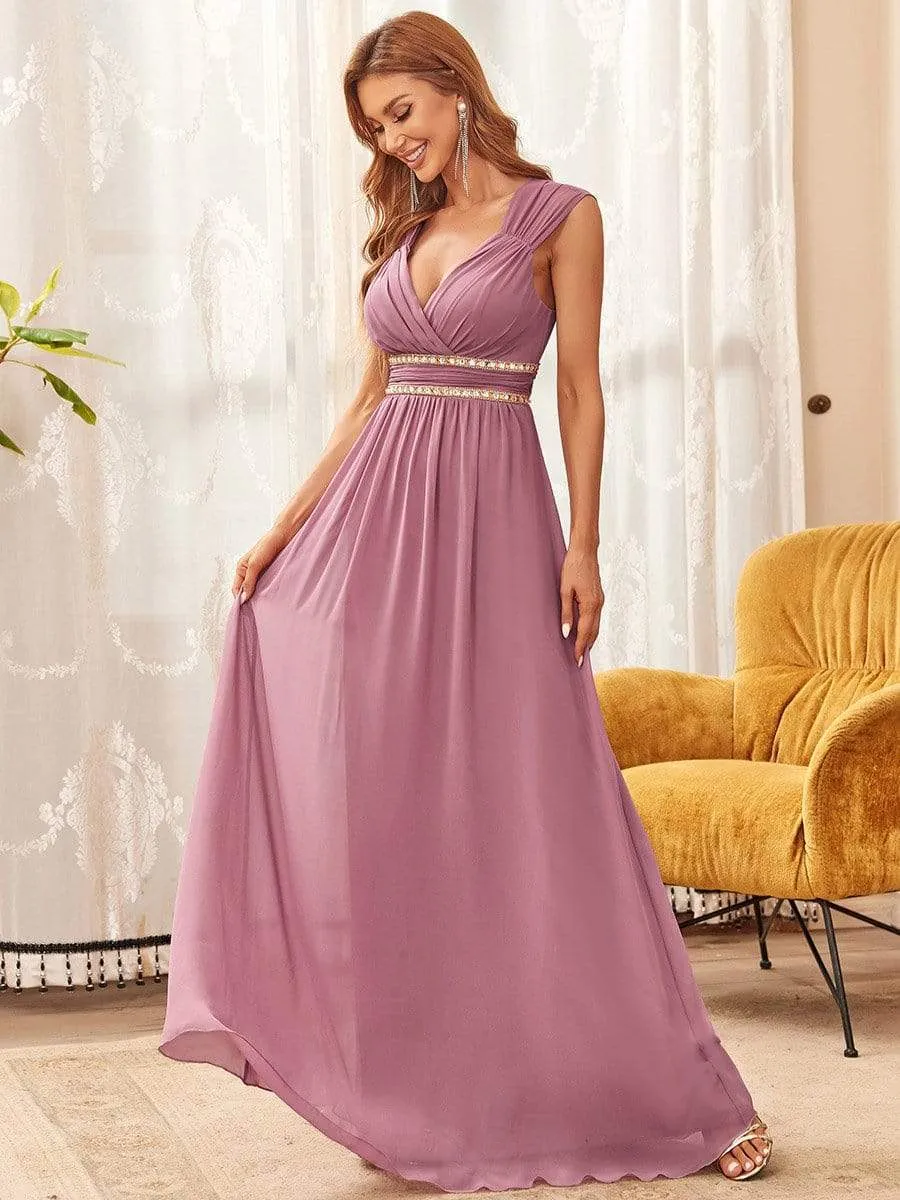 Sleeveless Grecian Style Bridesmaid Dress for Women