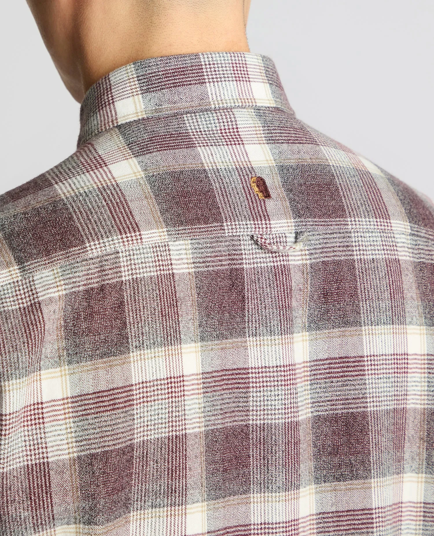 Slim Fit Checked Brushed Cotton Shirt