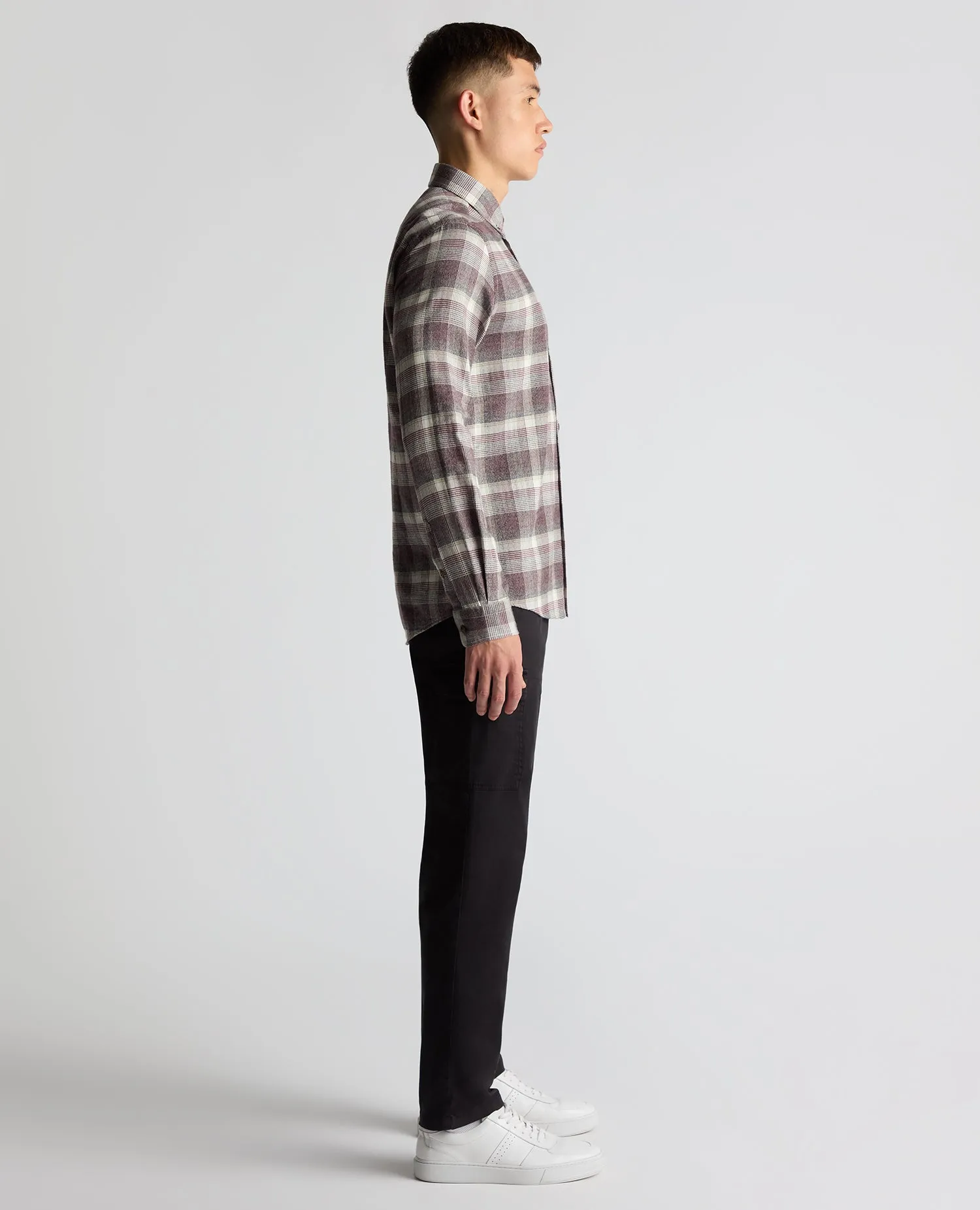 Slim Fit Checked Brushed Cotton Shirt