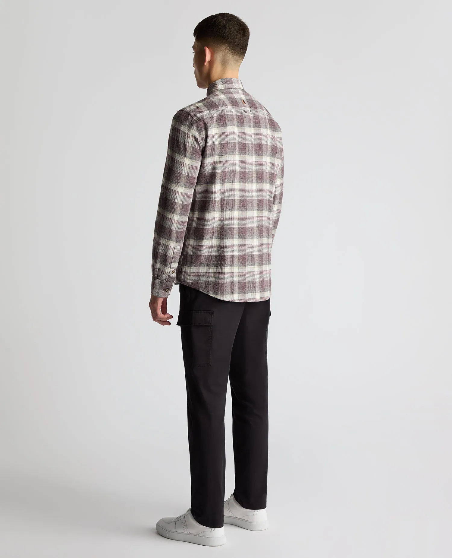 Slim Fit Checked Brushed Cotton Shirt