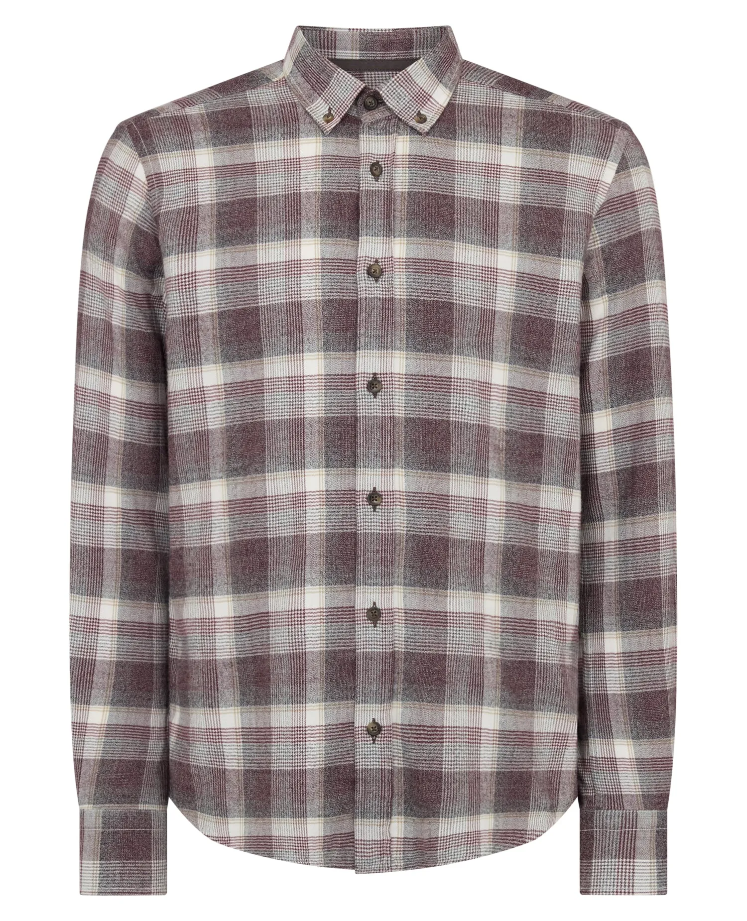 Slim Fit Checked Brushed Cotton Shirt