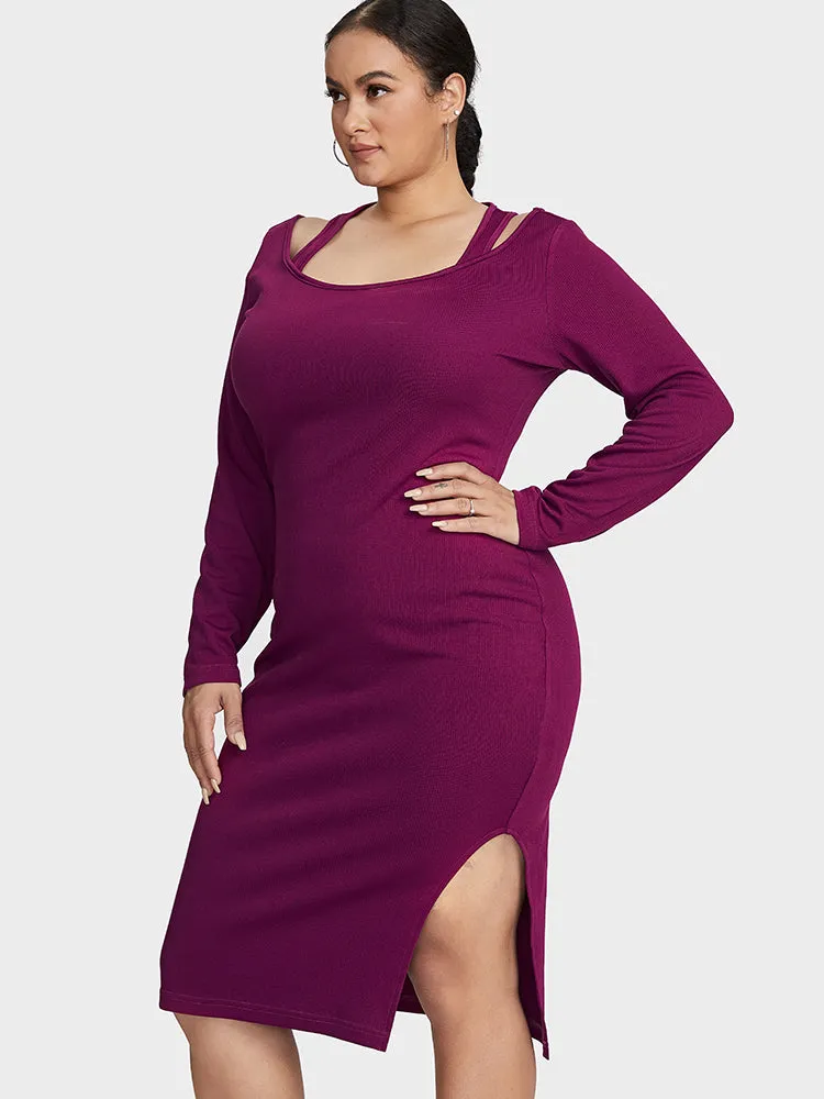 Split Bodycon Sweater Dresses