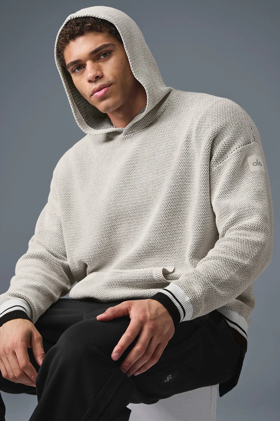 Sports Club Sweater Knit Hoodie - Bone