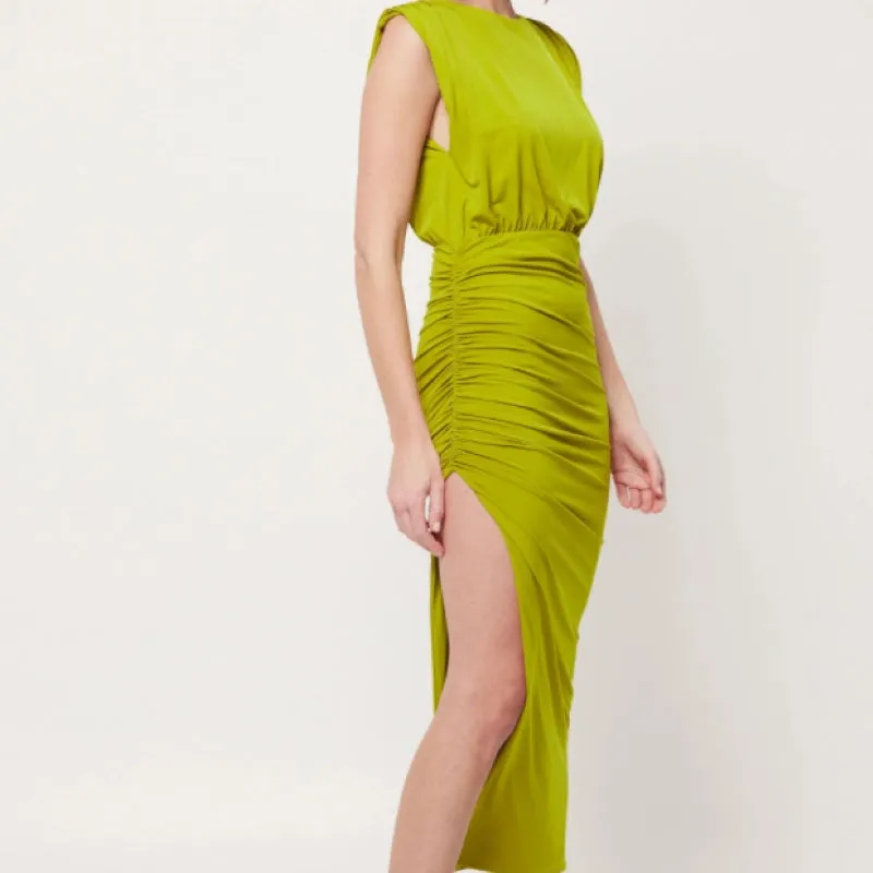 The Cove Dress in Chartreuse