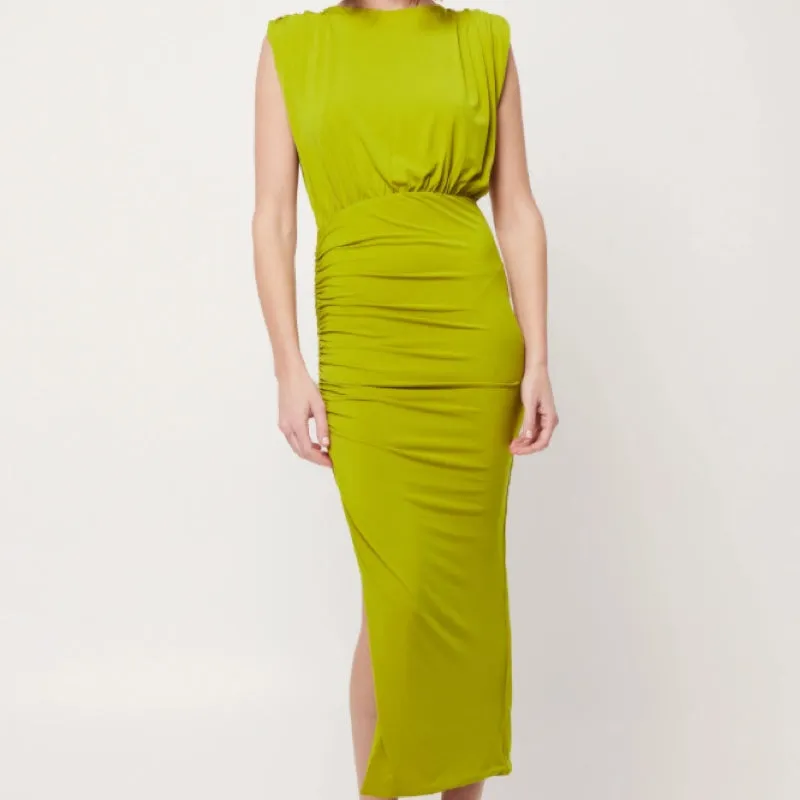 The Cove Dress in Chartreuse