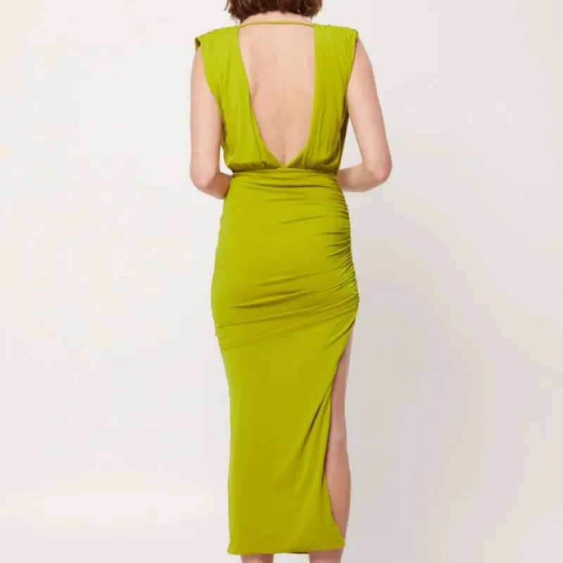 The Cove Dress in Chartreuse