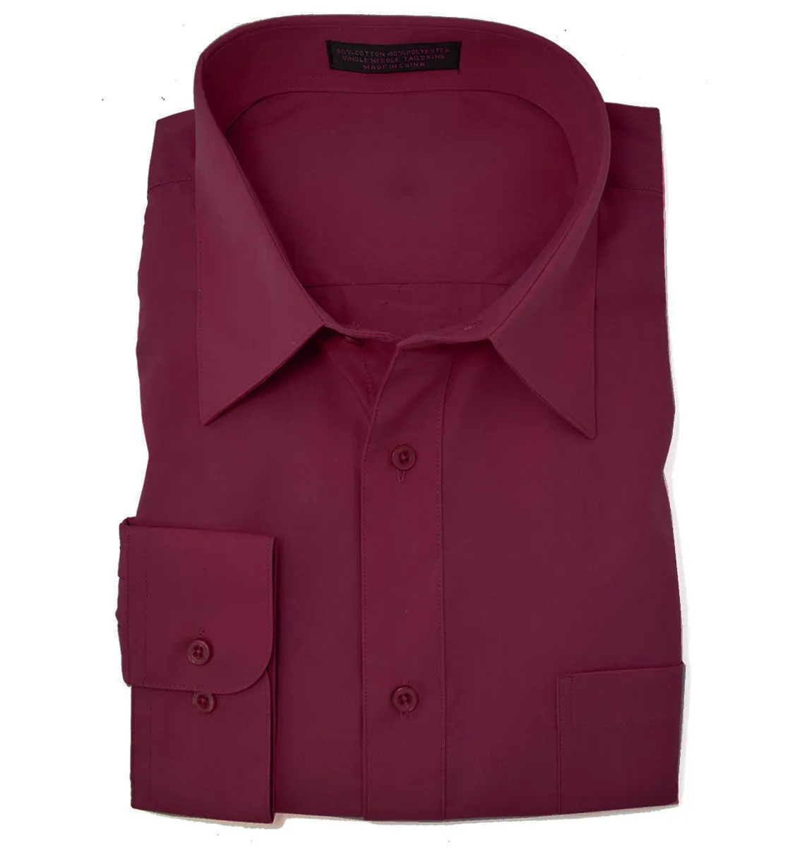 The Essential Solid Burgundy Dress Shirt