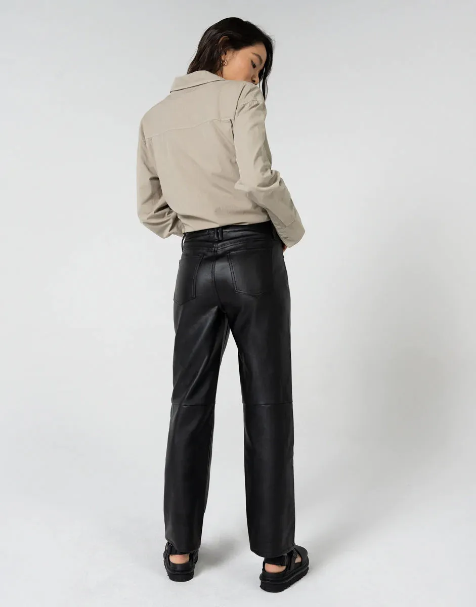 The Paloma High Rise Straight Leg - Faux Leather