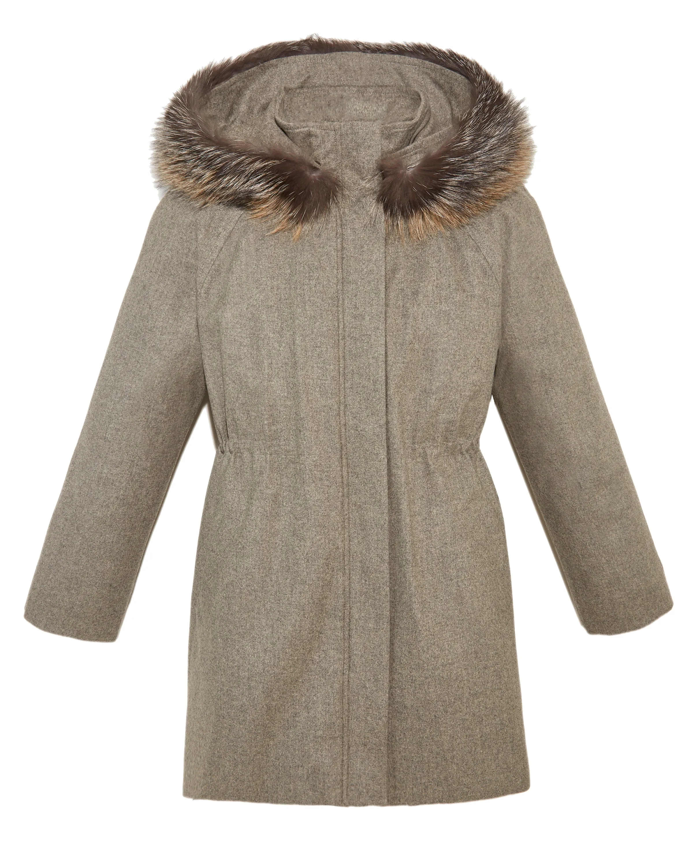 The Stormie Hooded Storm Coat Upcycled  Mink Fur Lined Anorak