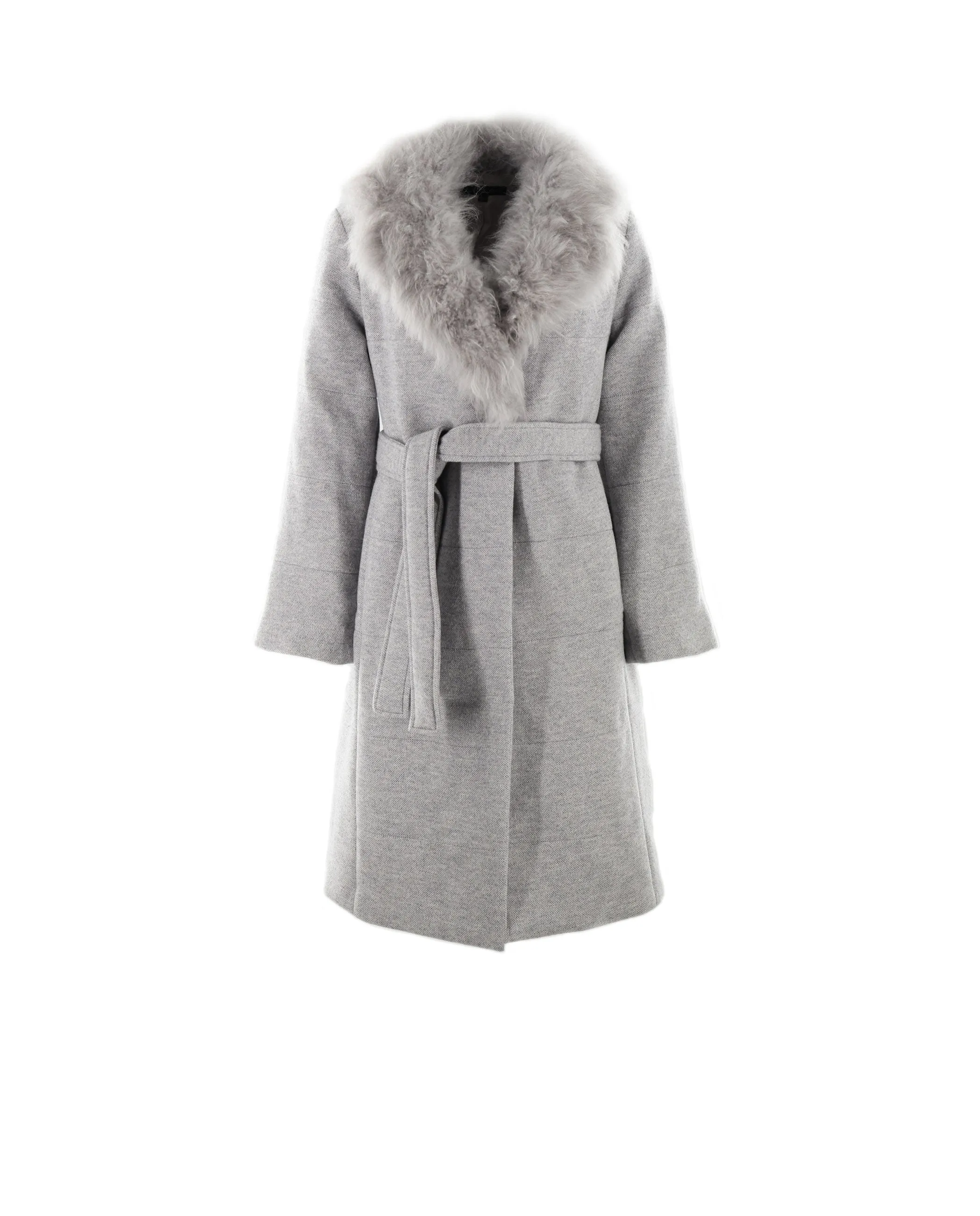 The Tessa Wool Puffer Coat with Shearling Collar