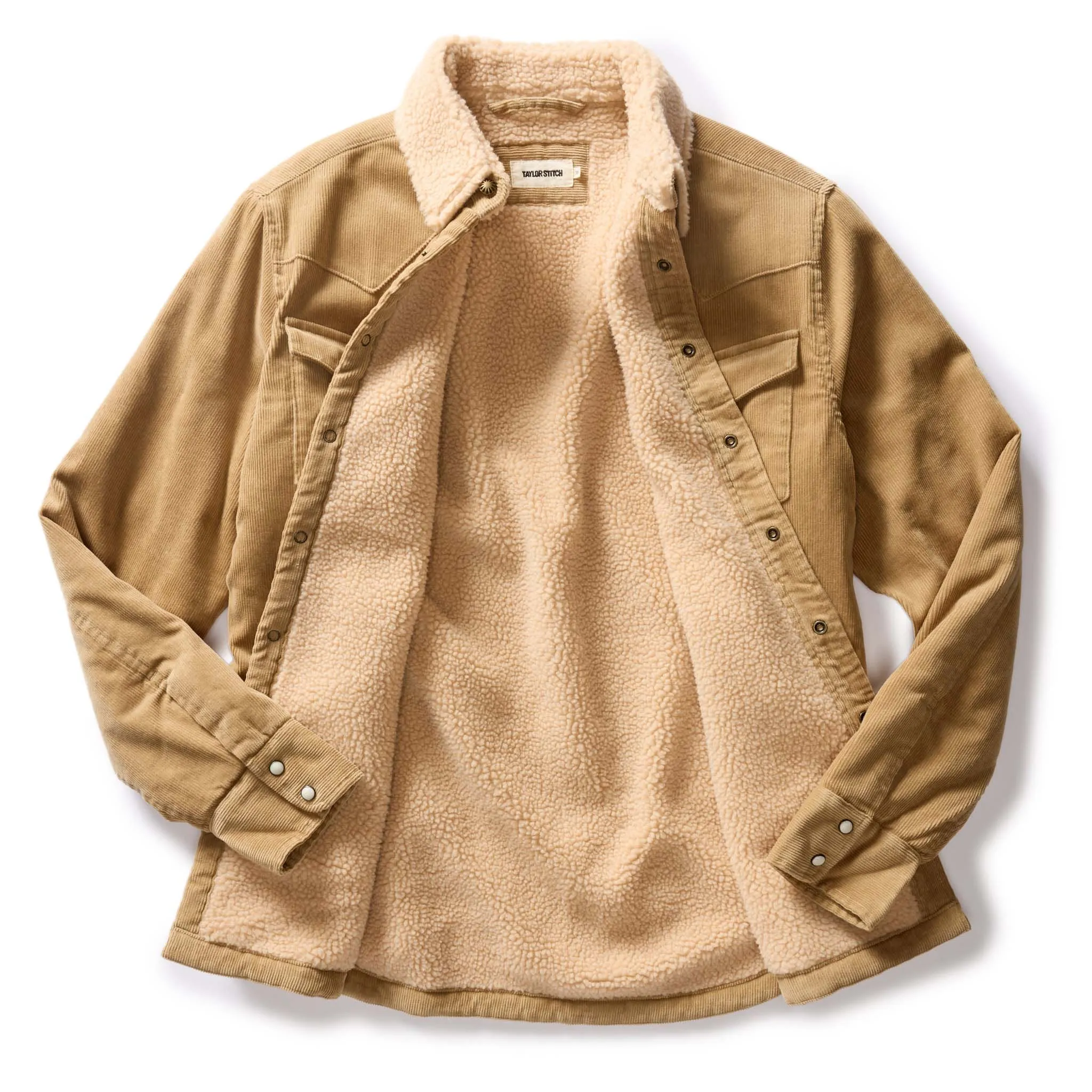 The Western Shirt Jacket in Dark Khaki Corduroy