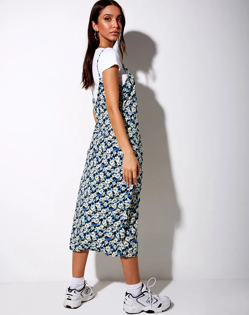 Theda Midi Dress in Aster Blue