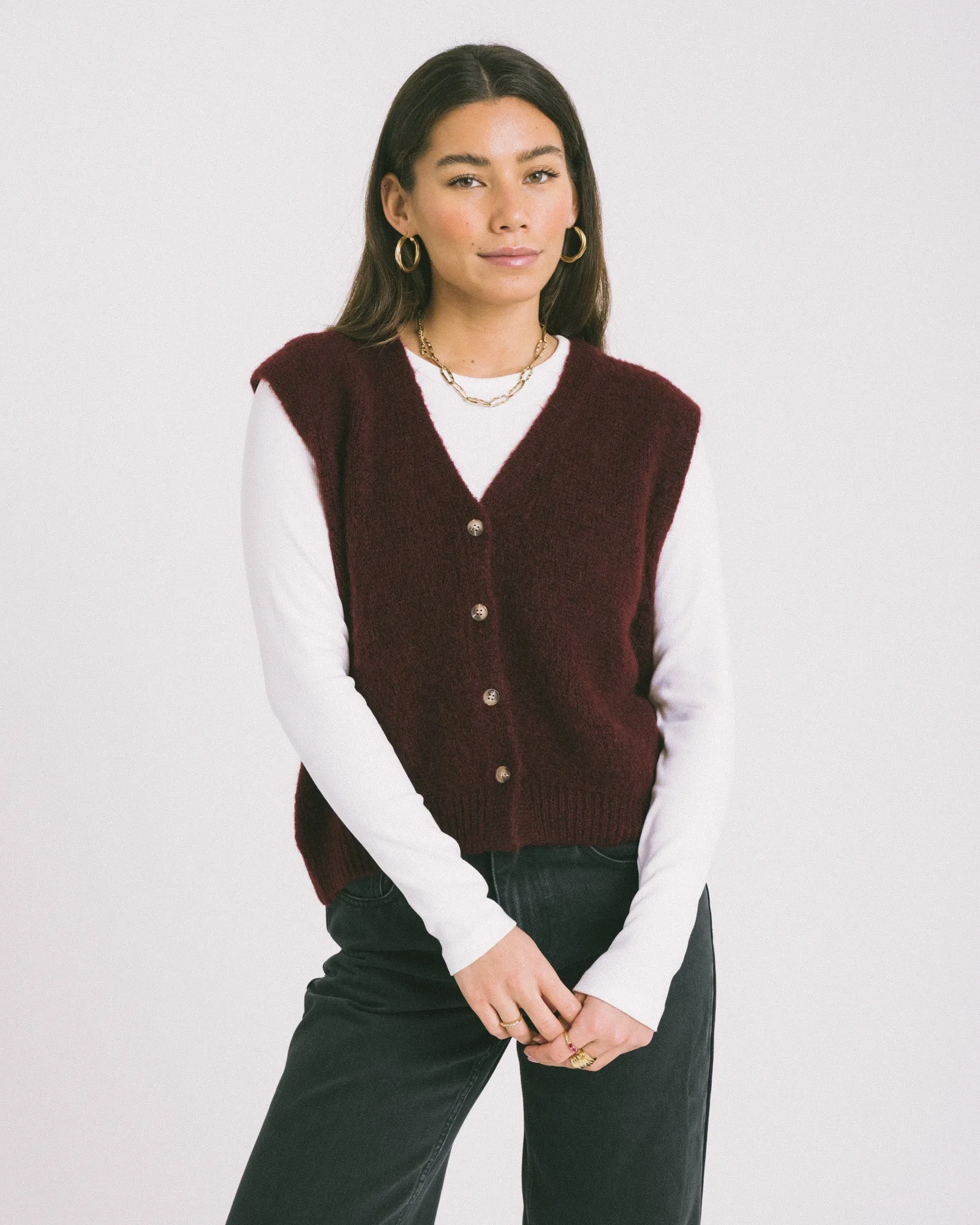 TILTIL Monica Gilet Burgundy One Size