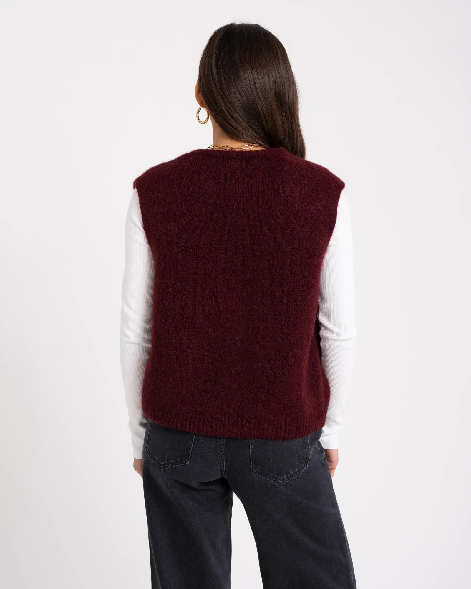 TILTIL Monica Gilet Burgundy One Size