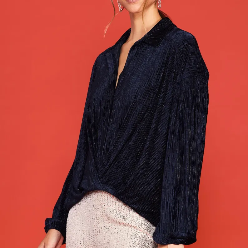 Timeless Babe Textured Velvet Button Down Shirt