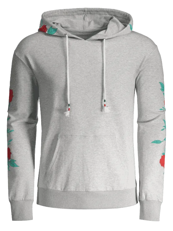 Trendy Pullover Floral Print Hoodie