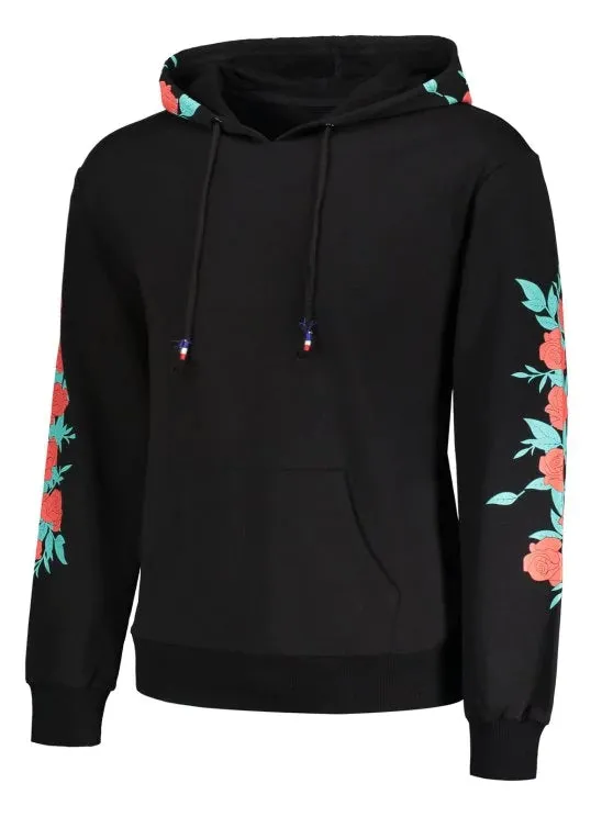 Trendy Pullover Floral Print Hoodie