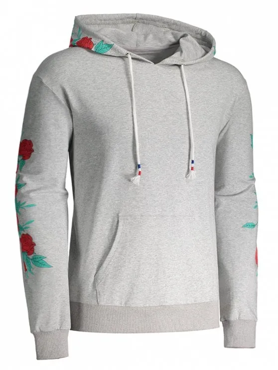 Trendy Pullover Floral Print Hoodie