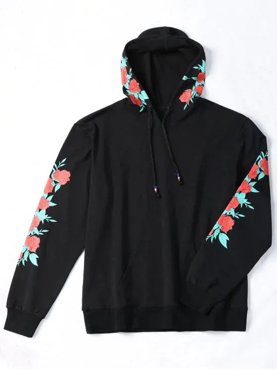 Trendy Pullover Floral Print Hoodie