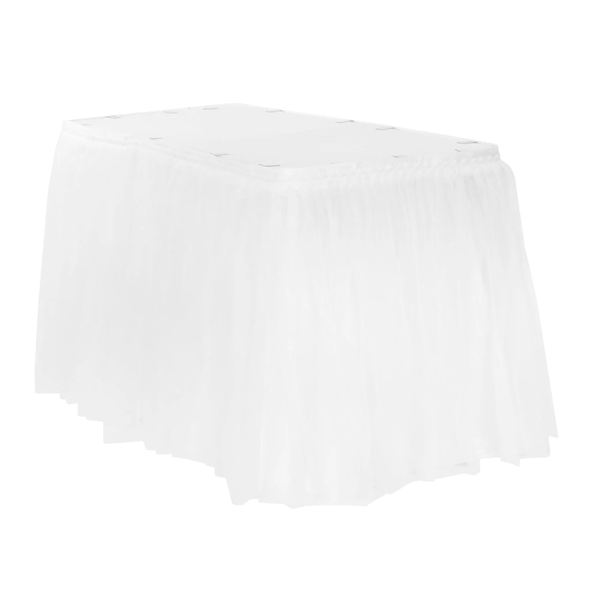 Tulle Tutu 17ft Table Skirt - White