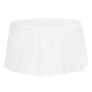 Tulle Tutu 17ft Table Skirt - White