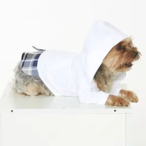 Uptown Pooch Series | Layered Look Snowy-White Dog Hoodie