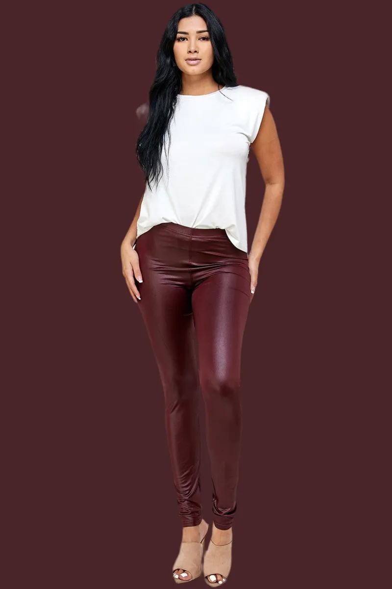 Vegan Leather Body Control Leggings