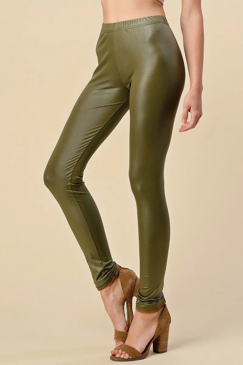 Vegan Leather Body Control Leggings