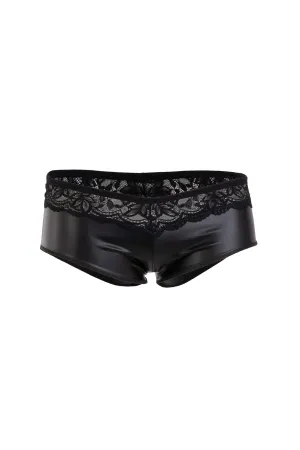 Vegan Leather Lace Hot Pants