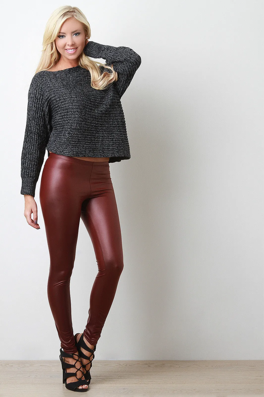 Vegan Leather Tight Leggings