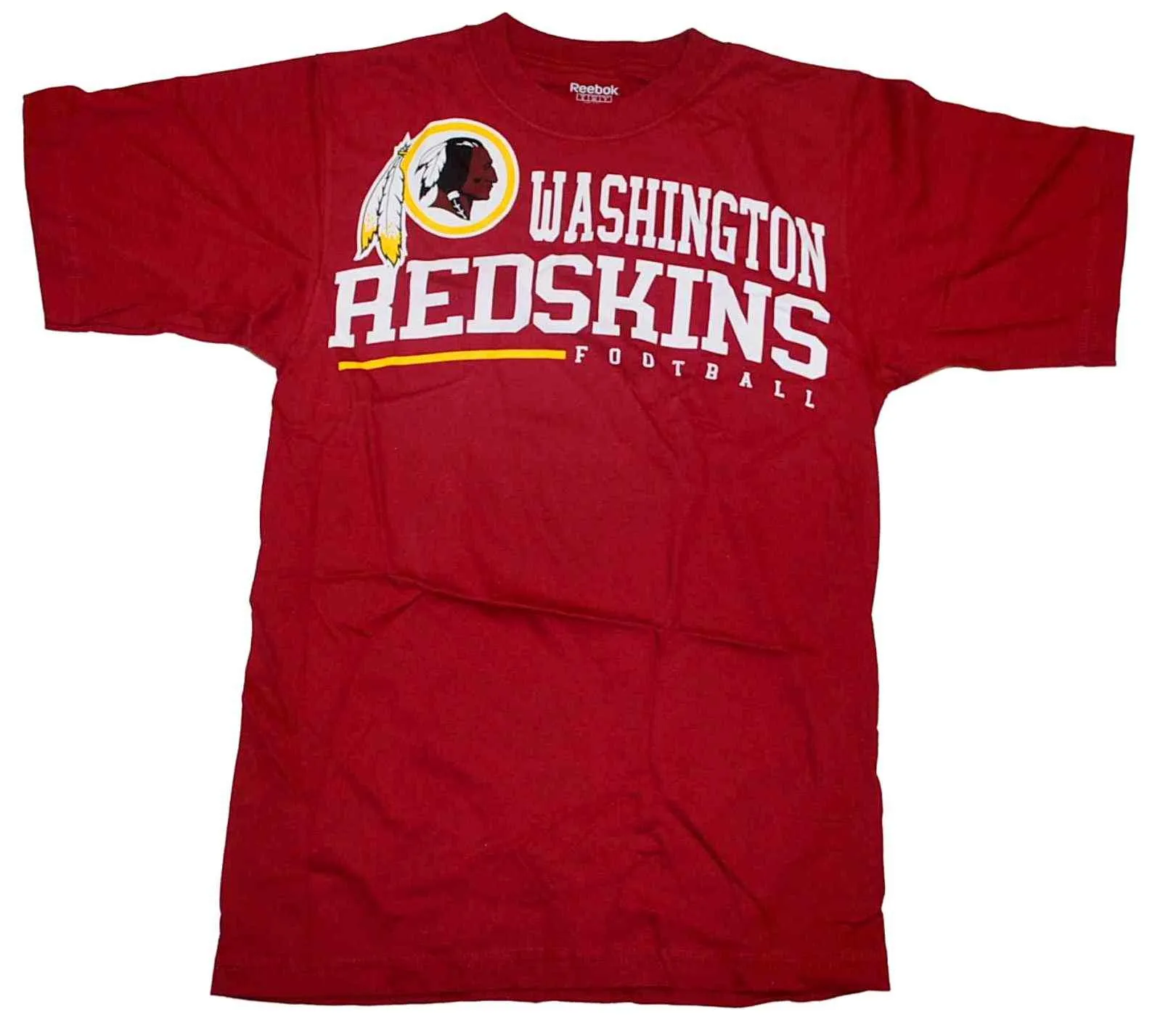 Washington Redskins Reebok Burgundy Yellow Short Sleeve Crew T-Shirt (S)