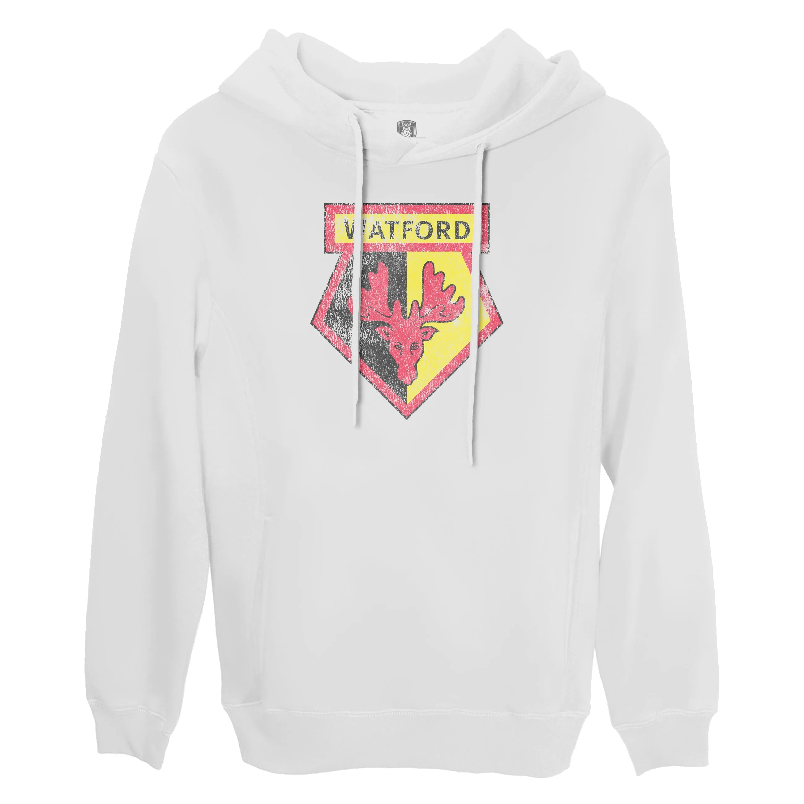 Watford Color Badge Fleece Pullover Hoodie - White