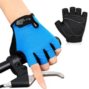 WEST BIKING YP0211218 Cycling Breathable Short Gloves Non-Slip Half Finger Gloves, Size: M(Blue)