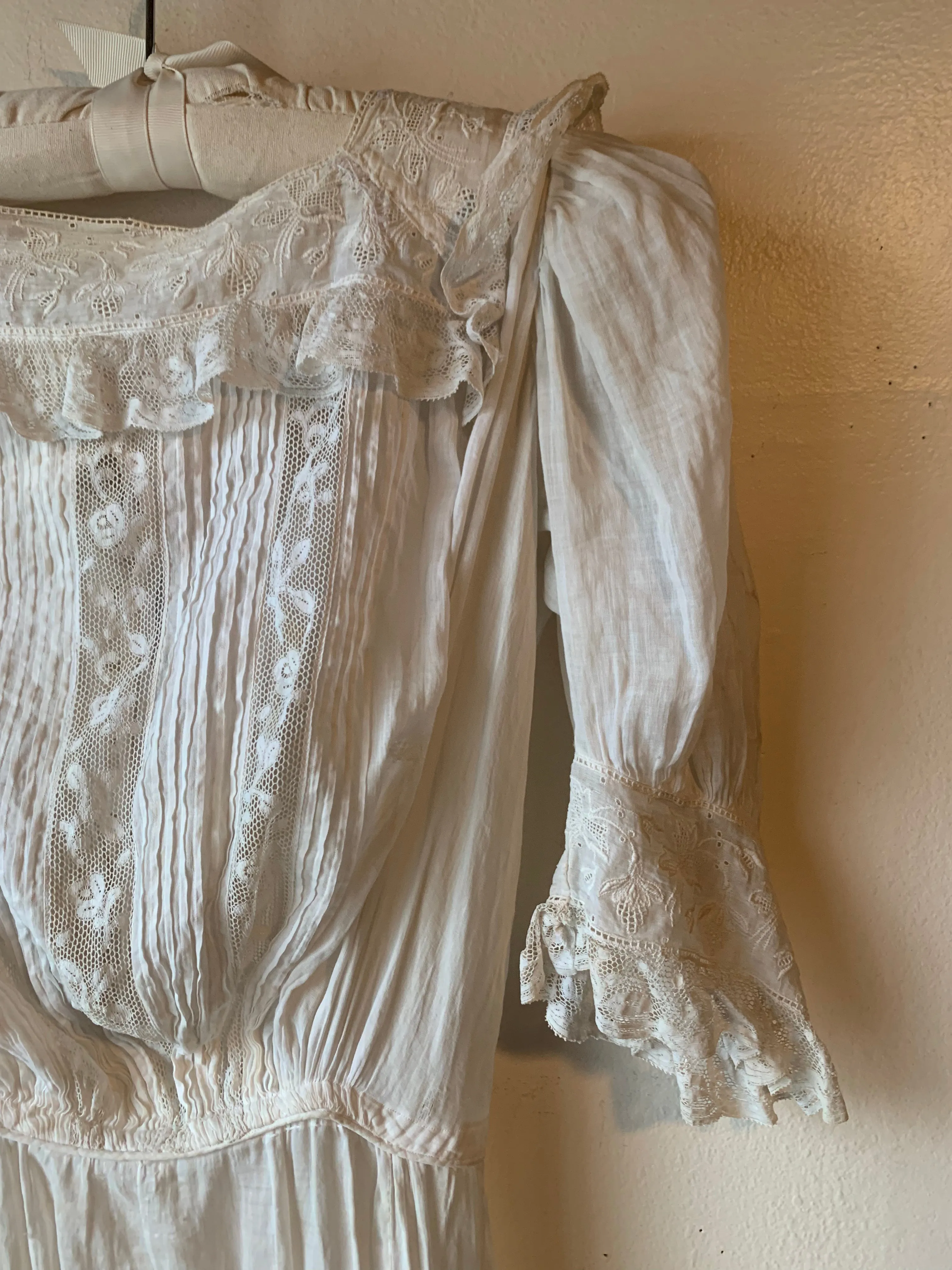 White Lace Edwardian Lawn Dress (XS)